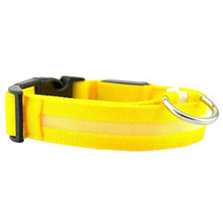 Waterproof LED Dog Collar With Light Yellow S