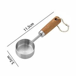 Premium Gold Plated Coffee Scoop Spoon With Walnut Wood Handle Ideal Measuring Tool For Baking And Coffee Enthusiasts silver