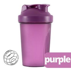 12oz Protein Shaker Bottle With Stainless Whisk Ball | BPA Free, Dishwasher Safe For Protein Shakes & Pre Workout Purple