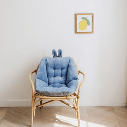 Orthopedic Kawaii Bunny Chair Cushion Blue