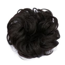 Chic Rose Bun Hair Scrunchie Quick Styling, Durable Synthetic, Easy Maintenance, Ideal For Daily Wear Natural Black