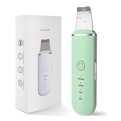Ultrasonic Skin Scrubber Blackhead Remover Face Lift Machine green