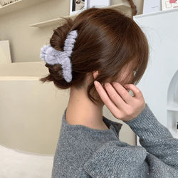 Elegant Faux Fur Plush Hair Claw Purple