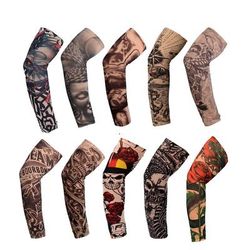 Cooling UV Sun Protection Arm Sleeves Tattoo Style B
