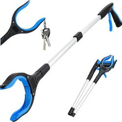 Foldable Grabber With 360 Swivel Clip Blue