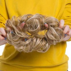 Rose Bun Hair Scrunchie Honey Blonde