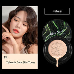 Complete Coverage Flawless CC Cream Foundation | Mushroom Head Air Cushion CC Cream | Sun Blocking Air Cushion Cream Natural Color