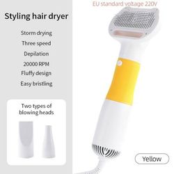 3 in 1 Pet Dryer: Quiet Dog Hair Blower & Comb Brush For Grooming Cats & Dogs 2