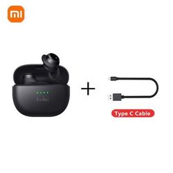 Xiaomi Redmi Bluetooth 5.2 Earbud Type C In Ear Headphones With Mini Charging Case Waterproof Sports Headphones black
