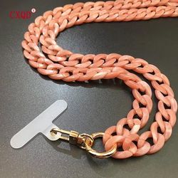 120cm Bevel Design Anti lost Phone Lanyard: Colorful Acrylic Neck Strap For Outdoor Use Portable Cell Phone Chain Acce 120cm Green 120cm