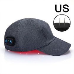 Infrared LEDs Red Light Therapy Hair Growth Cap, Anti Hair Loss & Relax Scalp Anti inflammatory Hat grey