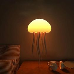 Elegant Rotating Jellyfish LED Lamp With Warm & Color Gradient Lights without Stand