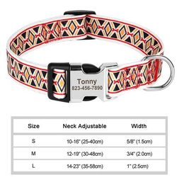 Adjustable Nylon Pet Collar | Personalized Engraving | Anti lost Dog Necklace L 3