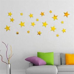 Acrylic Star Mirror Wall Sticker: Reflective Waterproof Home Decor 20PCS 2