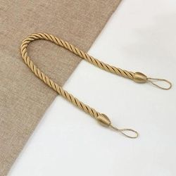 Gold Weave Curtain Tieback: Handcrafted Holder Clip For Home Decor 3