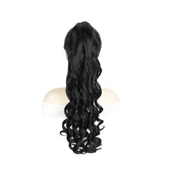 Real Human Hair Ponytail Extension, Thick Claw Clip Hairpiece For Instant Volume black