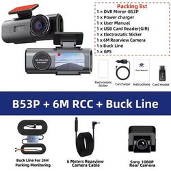 Mini 4K UHD GPS WiFi Dual Lens Dash Cam With Night Vision And Parking Mode b53p 6m Rcc bl none