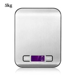 Portable Digital Kitchen Scale With Timer: High Precision LED Display For Household Weight Measurement 5KG Battery Black