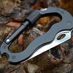 Jungle Outdoor Camping Multifunctional Quick Hang Safety Hiking Buckle Folding Pocket Knife, EDC Survival Gear With Scr Jungle Outdoor Camping Multifunctional Quick Hang Safety Hiking Buckle Folding Pocket Knife, EDC Survival Gear With Scr