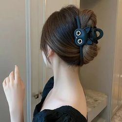 Cute Cartoon Cat Hairpins For Women Black & White Fashion Claws Clips black