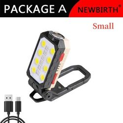 Cob Work Light: Portable LED Flashlight With USB Recharge, Waterproof Camping Lantern, Magnet Design & Power Display small Size 12SMD