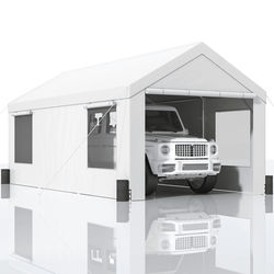 10x20Ft Heavy Duty Carport Canopy With 8 Legs, Sidewalls Windows Portable Garage Tent For Cars, Boats, And Outdoor Event 10x20Ft Heavy Duty Carport Canopy With 8 Legs, Sidewalls Windows Portable Garage Tent For Cars, Boats, And Outdoor Event