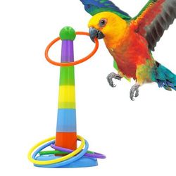 Interactive Parrot Bird Toy: Bite Resistant Swing Ball With Rings For Training & Enrichment a