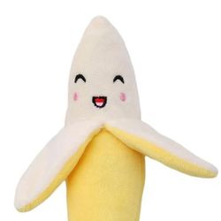 Plush Banana Shape Dog Squeak Toy Interactive Pet Supply 1
