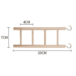 Handcrafted Swing Wooden Climbing Ladder Bird Toy Parrot Ladders & Scratcher For Hamsters Pet Supplies For Birdcages b