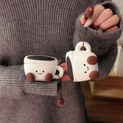 3D Smiling Face Coffee Cup Silicone Earphone Case, Protective Cover For AirPods Charging Box for Airpods 3