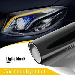 Car Headlight Tint Film, Smoke Black PVC Vinyl Wrap For Fog Lights, Taillights, Waterproof Car Sticker Accessory light Black