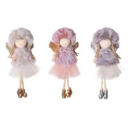 Pink Plush Angel Doll Xmas Tree Pendants Christmas 2022 Home Decor Kids Gifts 7