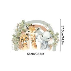 Forest Animal Wall Sticker: Bear, Fox, Rabbit Watercolor Decals For Nursery 3