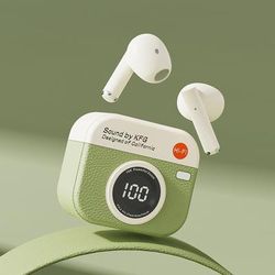 TWS Wireless Earbuds With LED Display, Bluetooth 5.4 Earphones, 36H Playtime, Built in Mic, IPX5 Sweatproof For Sports green