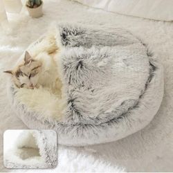 Cute Cat Sleeping Bag Soft And Comfortable Gray Long Plush