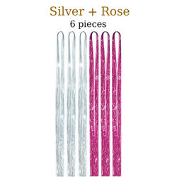 48 Inch Fairy Hair Tinsel Kit 1200 Sparkling Hair Extensions In 12 Colors silver And Rose 36 Inches