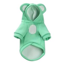 Winter Pet Clothing: Cute Plush Hoodie For Dogs & Cats Small Dog Costume Green Bear M