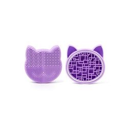 Silicone Makeup Brush Cleaner And Storage Rack Purple