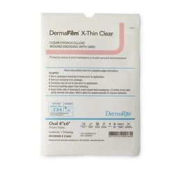 DermaFilm Thin Hydrocolloid Dressing Film Backing 4 X 6 Inch Oval Hydrocolloid / Film (1095074_EA)