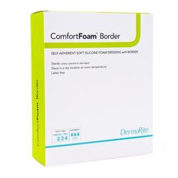 ComfortFoam Border Foam Dressing 6 X 8 Inch With Border Waterproof Backing Silicone Adhesive Rectangle Sterile (989189_EA)