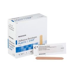 McKesson Adhesive Strip 3/4 X 3 Inch Plastic Rectangle Tan Sterile (464083_CS)