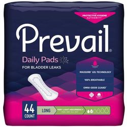 Prevail Daily Pads Bladder Control Pad 8.35 Inch Length Light Absorbency Polymer Core One Size Fits Most (1166745_CS)