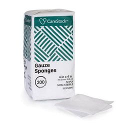 CareStock Gauze Sponge 4 X 4 Inch 12-Ply NonSterile 200 per Pack (1242202_CS)