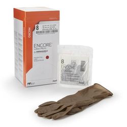 ENCORE Latex Micro Surgical Glove Size 8 Sterile Latex Standard Cuff Length Micro-Textured Brown Chemo Tested (362179_CS)