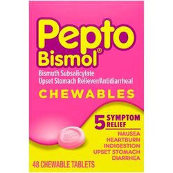 Pepto Bismol Anti-Diarrheal 262 mg Strength Chewable Tablet 48 per Box (651062_BX)