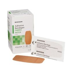 McKesson Adhesive Strip 2 X 4 Inch Fabric Rectangle Tan Sterile (514534_BX)