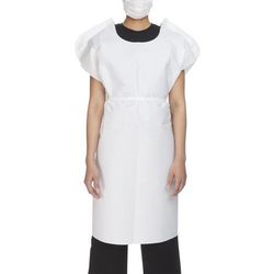 McKesson Patient Exam Gown One Size Fits Most White Disposable (146461_CS)