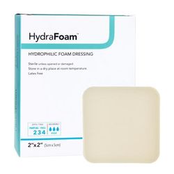 HydraFoam Foam Dressing 2 X 2 Inch Without Border Waterproof Backing Nonadhesive Square Sterile (719721_BX)