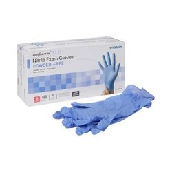 McKesson Confiderm 3.5C Exam Glove Small NonSterile Nitrile Standard Cuff Length Textured Fingertips Blue Chemo Tested (765874_BX)