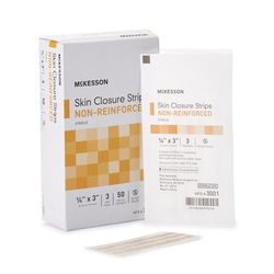 McKesson Skin Closure Strip 1/4 X 3 Inch Nonwoven Material Flexible Strip Tan (876300_CS)